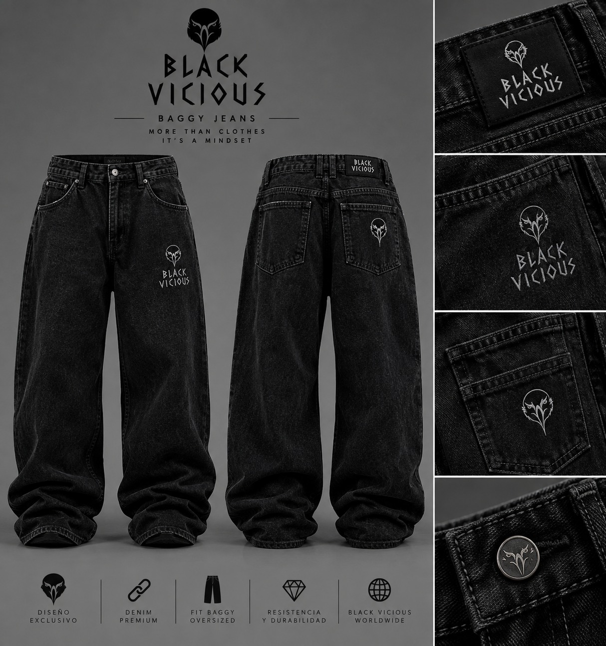 Jean baggy Black Vicious