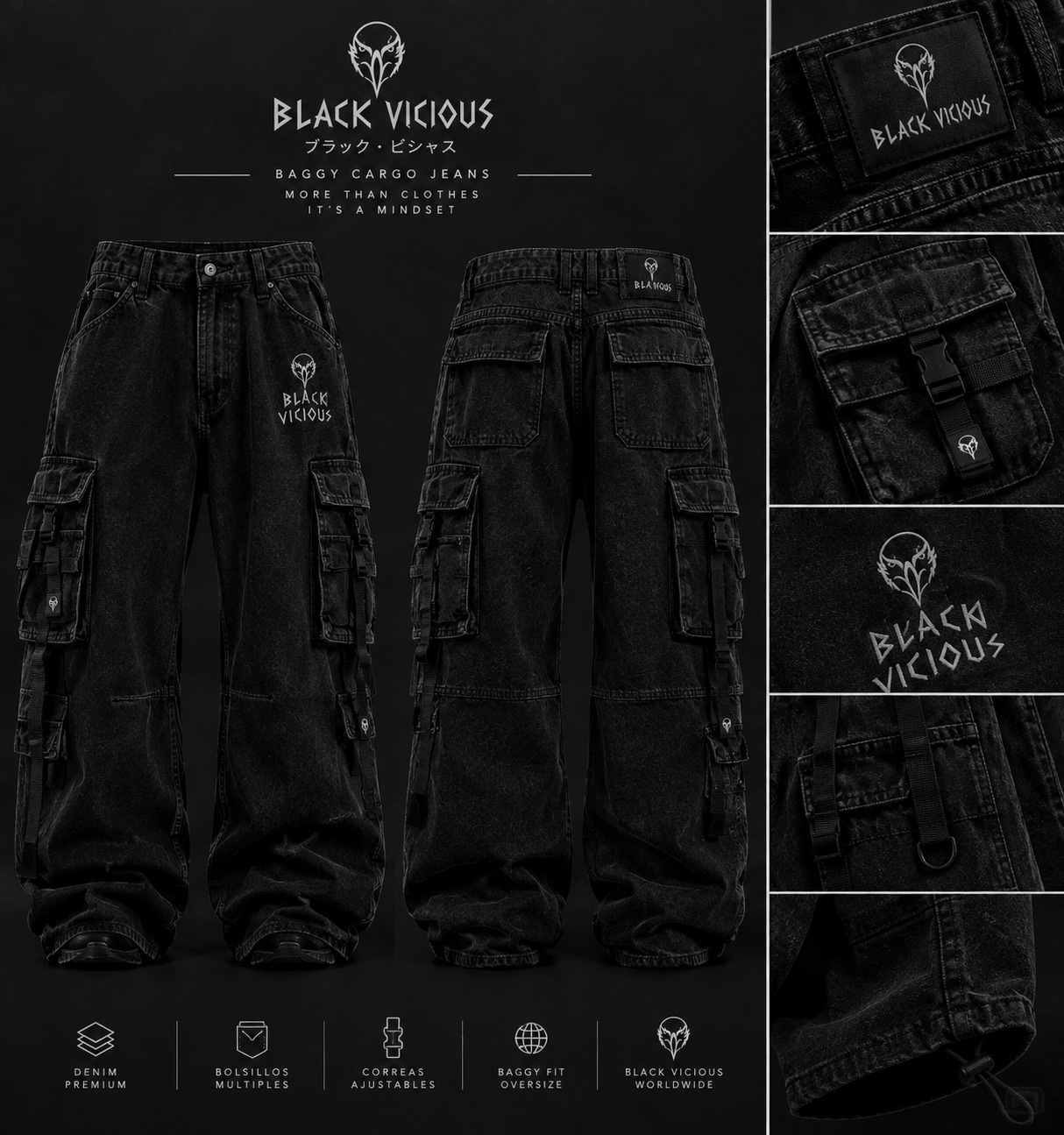 Cargo baggy Black Vicious