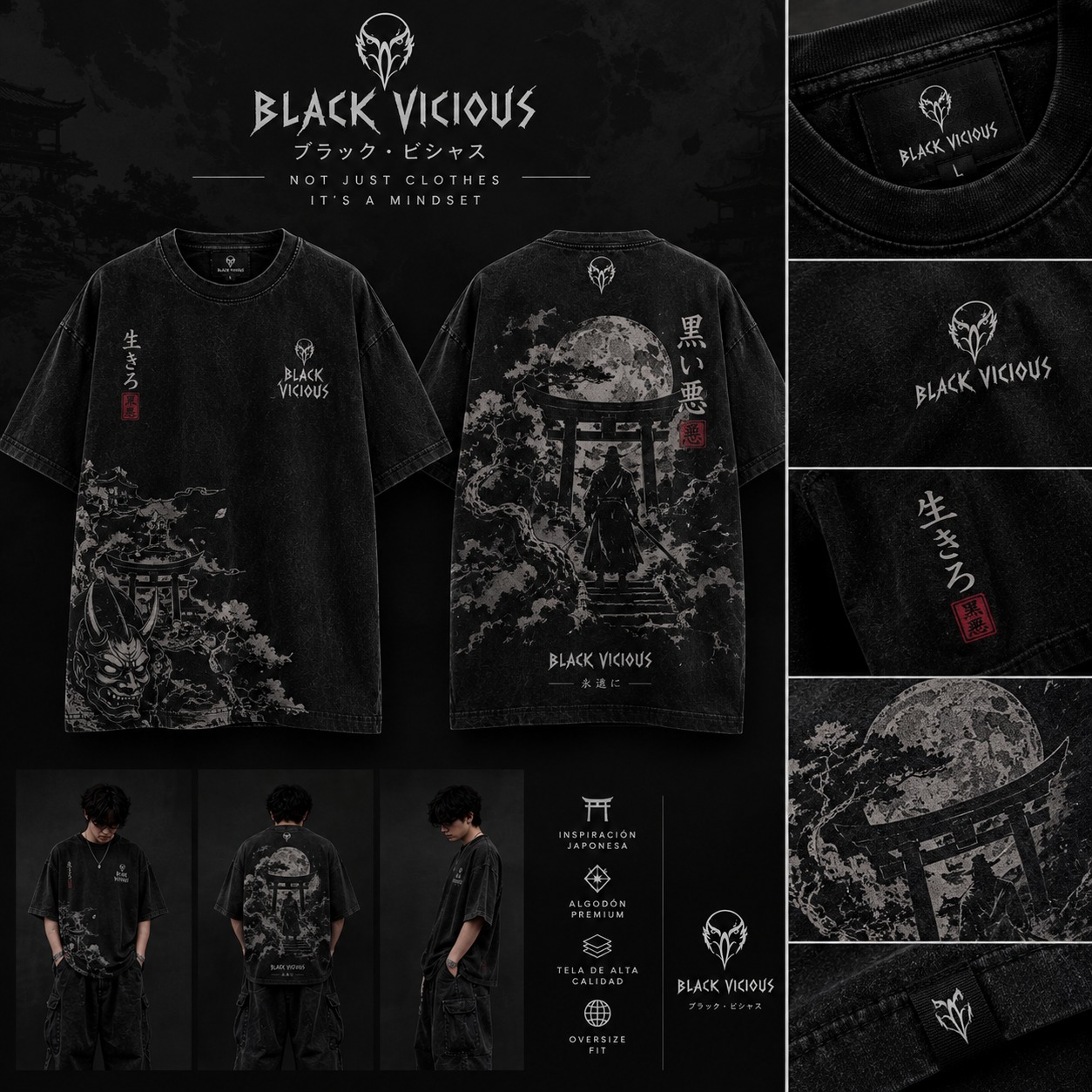 Camiseta Oni Moon Black Vicious